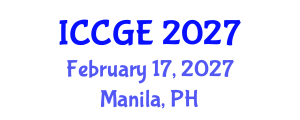 International Conference on Civil and Geological Engineering (ICCGE) February 17, 2027 - Manila, Philippines International Conference on Civil and Geological Engineering (ICCGE) February 17, 2027 - Manila, Philippines