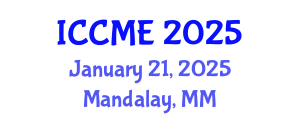 International Conference on Civil and Materials Engineering (ICCME) January 21, 2025 - Mandalay, Myanmar