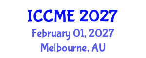 International Conference on Civil and Materials Engineering (ICCME) February 01, 2027 - Melbourne, Australia International Conference on Civil and Materials Engineering (ICCME) February 01, 2027 - Melbourne, Australia