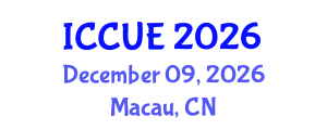 International Conference on Civil and Urban Engineering (ICCUE) December 09, 2026 - Macau, China International Conference on Civil and Urban Engineering (ICCUE) December 09, 2026 - Macau, China