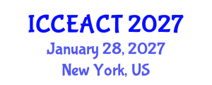 International Conference on Civil Engineering and Advanced Construction Technologies (ICCEACT) January 28, 2027 - New York, United States International Conference on Civil Engineering and Advanced Construction Technologies (ICCEACT) January 28, 2027 - New York, United States