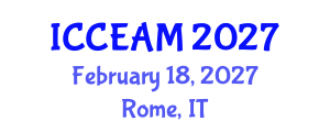 International Conference on Civil Engineering and Applied Mechanics (ICCEAM) February 18, 2027 - Rome, Italy International Conference on Civil Engineering and Applied Mechanics (ICCEAM) February 18, 2027 - Rome, Italy