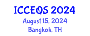 International Conference on Civil Engineering and Quantity Surveying (ICCEQS) August 15, 2024 - Bangkok, Thailand