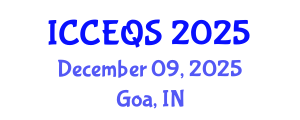 International Conference on Civil Engineering and Quantity Surveying (ICCEQS) December 09, 2025 - Goa, India