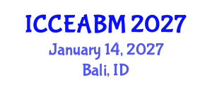International Conference on Civil Engineering, Architecture and Building Material (ICCEABM) January 14, 2027 - Bali, Indonesia International Conference on Civil Engineering, Architecture and Building Material (ICCEABM) January 14, 2027 - Bali, Indonesia
