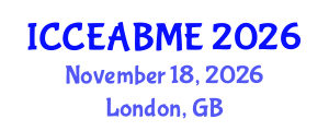 International Conference on Civil Engineering, Architecture, Building Materials and Environment (ICCEABME) November 18, 2026 - London, United Kingdom