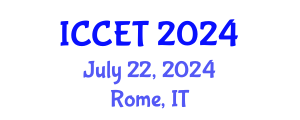 International Conference on Civil Engineering Technologies (ICCET) July 22, 2024 - Rome, Italy