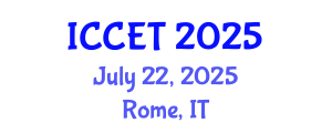 International Conference on Civil Engineering Technologies (ICCET) July 22, 2025 - Rome, Italy