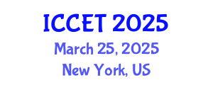 International Conference on Civil Engineering Technologies (ICCET) March 25, 2025 - New York, United States