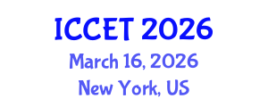 International Conference on Civil Engineering Technologies (ICCET) March 16, 2026 - New York, United States International Conference on Civil Engineering Technologies (ICCET) March 16, 2026 - New York, United States