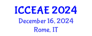 International Conference on Civil, Environmental and Architectural Engineering (ICCEAE) December 16, 2024 - Rome, Italy