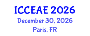 International Conference on Civil, Environmental and Architectural Engineering (ICCEAE) December 30, 2026 - Paris, France International Conference on Civil, Environmental and Architectural Engineering (ICCEAE) December 30, 2026 - Paris, France