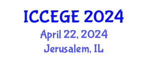 International Conference on Civil, Environmental and Geological Engineering (ICCEGE) April 22, 2024 - Jerusalem, Israel