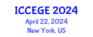 International Conference on Civil, Environmental and Geological Engineering (ICCEGE) April 22, 2024 - New York, United States