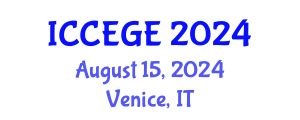 International Conference on Civil, Environmental and Geological Engineering (ICCEGE) August 15, 2024 - Venice, Italy
