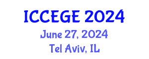 International Conference on Civil, Environmental and Geological Engineering (ICCEGE) June 27, 2024 - Tel Aviv, Israel