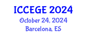 International Conference on Civil, Environmental and Geological Engineering (ICCEGE) October 24, 2024 - Barcelona, Spain