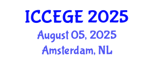International Conference on Civil, Environmental and Geological Engineering (ICCEGE) August 05, 2025 - Amsterdam, Netherlands