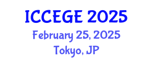 International Conference on Civil, Environmental and Geological Engineering (ICCEGE) February 25, 2025 - Tokyo, Japan