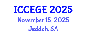 International Conference on Civil, Environmental and Geological Engineering (ICCEGE) November 15, 2025 - Jeddah, Saudi Arabia