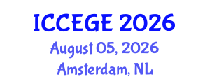 International Conference on Civil, Environmental and Geological Engineering (ICCEGE) August 05, 2026 - Amsterdam, Netherlands