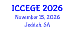 International Conference on Civil, Environmental and Geological Engineering (ICCEGE) November 15, 2026 - Jeddah, Saudi Arabia