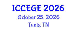 International Conference on Civil, Environmental and Geological Engineering (ICCEGE) October 25, 2026 - Tunis, Tunisia International Conference on Civil, Environmental and Geological Engineering (ICCEGE) October 25, 2026 - Tunis, Tunisia