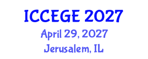International Conference on Civil, Environmental and Geological Engineering (ICCEGE) April 29, 2027 - Jerusalem, Israel International Conference on Civil, Environmental and Geological Engineering (ICCEGE) April 29, 2027 - Jerusalem, Israel