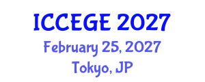 International Conference on Civil, Environmental and Geological Engineering (ICCEGE) February 25, 2027 - Tokyo, Japan International Conference on Civil, Environmental and Geological Engineering (ICCEGE) February 25, 2027 - Tokyo, Japan