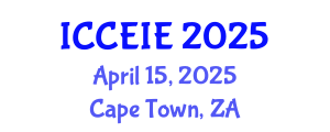 International Conference on Civil, Environmental and Infrastructure Engineering (ICCEIE) April 15, 2025 - Cape Town, South Africa