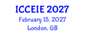 International Conference on Civil, Environmental and Infrastructure Engineering (ICCEIE) February 15, 2027 - London, United Kingdom International Conference on Civil, Environmental and Infrastructure Engineering (ICCEIE) February 15, 2027 - London, United Kingdom