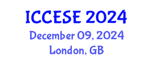 International Conference on Civil, Environmental and Structural Engineering (ICCESE) December 09, 2024 - London, United Kingdom