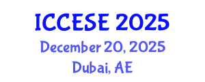 International Conference on Civil, Environmental and Structural Engineering (ICCESE) December 20, 2025 - Dubai, United Arab Emirates