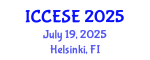 International Conference on Civil, Environmental and Structural Engineering (ICCESE) July 19, 2025 - Helsinki, Finland