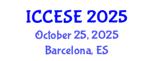 International Conference on Civil, Environmental and Structural Engineering (ICCESE) October 25, 2025 - Barcelona, Spain