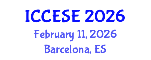 International Conference on Civil, Environmental and Structural Engineering (ICCESE) February 11, 2026 - Barcelona, Spain