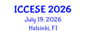 International Conference on Civil, Environmental and Structural Engineering (ICCESE) July 19, 2026 - Helsinki, Finland