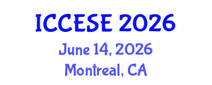 International Conference on Civil, Environmental and Structural Engineering (ICCESE) June 14, 2026 - Montreal, Canada