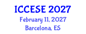 International Conference on Civil, Environmental and Structural Engineering (ICCESE) February 11, 2027 - Barcelona, Spain International Conference on Civil, Environmental and Structural Engineering (ICCESE) February 11, 2027 - Barcelona, Spain