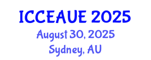 International Conference on Civil, Environmental, Architectural and Urban Engineering (ICCEAUE) August 30, 2025 - Sydney, Australia