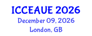 International Conference on Civil, Environmental, Architectural and Urban Engineering (ICCEAUE) December 09, 2026 - London, United Kingdom International Conference on Civil, Environmental, Architectural and Urban Engineering (ICCEAUE) December 09, 2026 - London, United Kingdom