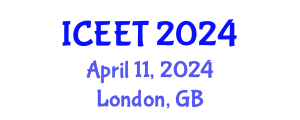 International Conference on Civil, Environmental Engineering and Technology (ICEET) April 11, 2024 - London, United Kingdom