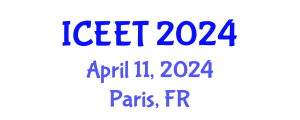 International Conference on Civil, Environmental Engineering and Technology (ICEET) April 11, 2024 - Paris, France