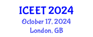 International Conference on Civil, Environmental Engineering and Technology (ICEET) October 17, 2024 - London, United Kingdom