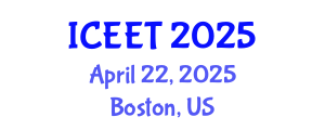 International Conference on Civil, Environmental Engineering and Technology (ICEET) April 22, 2025 - Boston, United States