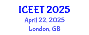 International Conference on Civil, Environmental Engineering and Technology (ICEET) April 22, 2025 - London, United Kingdom