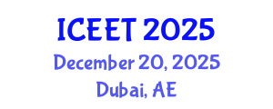 International Conference on Civil, Environmental Engineering and Technology (ICEET) December 20, 2025 - Dubai, United Arab Emirates