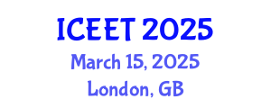 International Conference on Civil, Environmental Engineering and Technology (ICEET) March 15, 2025 - London, United Kingdom