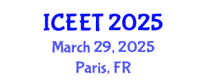 International Conference on Civil, Environmental Engineering and Technology (ICEET) March 29, 2025 - Paris, France