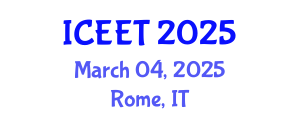 International Conference on Civil, Environmental Engineering and Technology (ICEET) March 04, 2025 - Rome, Italy